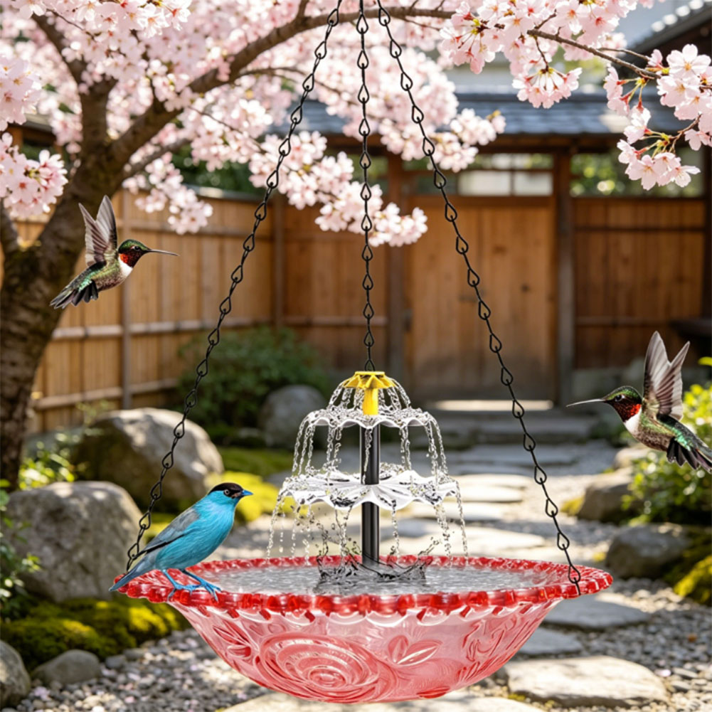 Solar Powered Hanging Birdbath - Bonsai Garden Fountain review and price