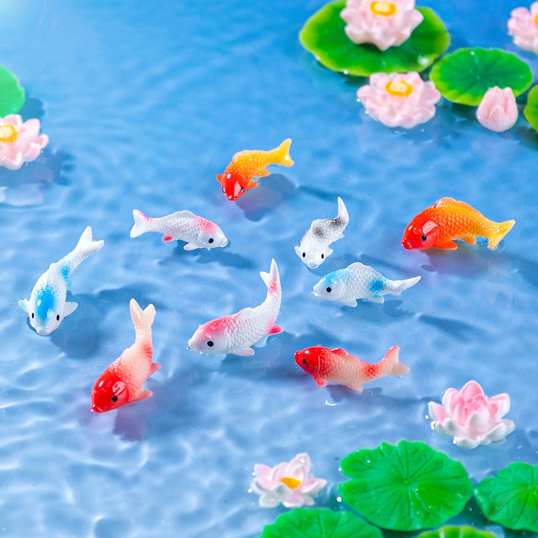 10PCS Mini Koi Fish Resin Gold - Bonsai Gardenia review and price